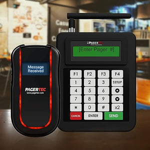 PagerTec Wireless Paging System for Restaurants, Hospitals, Offices & Hotels - Set of 6 Long Range Pagers
