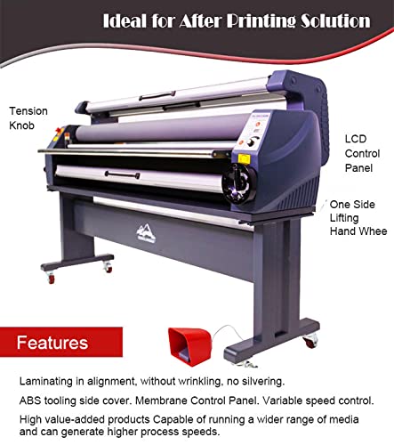 POVOKICI 110V 63in Wide Format Laminator Machine, Enhanced Version Heat Assisted Cold Laminator