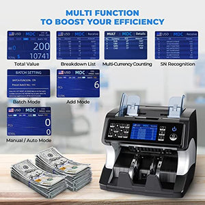Printer and IMC01-BK Money Counter Machine Mixed Denomination