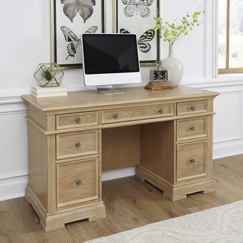 Homestyles Manor House Pedestal Desk, Brown