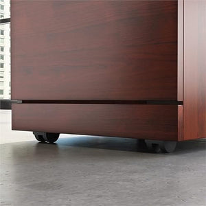 Pemberly Row Cherry 72" x 24" Shell with Two 2-Drawer Mobile File Cabinets