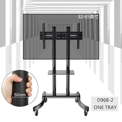 UPGENT Mobile TV Cart 32"-65" Free Lifting LED LCD Plasma Trolley Stand with AV - Super Quality, Color with Tray