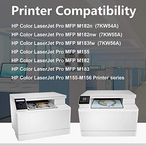 Top Ink 2 Black Cartridge 215A,W2310A Compatible Toner Cartridge Replacement for HP Color Laserjet Pro MFP M183 M183fw(7KW56A) M182 M182n(7KW54A) M155 M155-M156 Series Printer Ink Cartridge