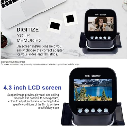 BAIXDM Film and Slide Scanner with 4.3” LCD Screen, 22MP Digital Converter