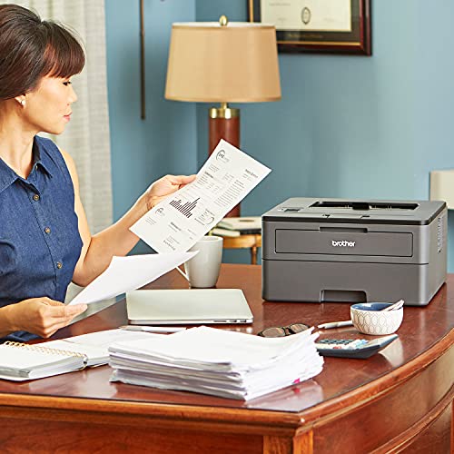 Brother HL-L2325DWB Compact Monochrome Single Function Laser Printer with Duplex and Wireless Printing for Business Office, Fast Print Speed 26ppm, 2400 x 600 dpi, 250-sheet, CBMOUN Printer Cable