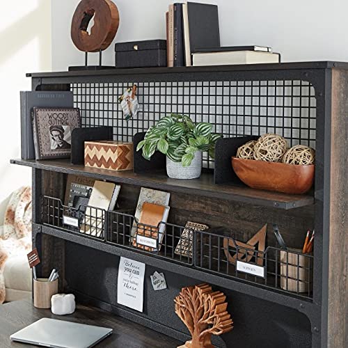 Pemberly Row Carbon Oak Finish Computer Hutch