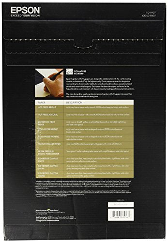 Epson SureColor P700 13-Inch Printer,Black & Ultra Premium Photo Paper Luster (13x19 Inches, 50 Sheets) (S041407),White