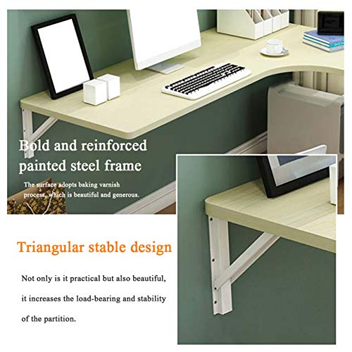ZYFA L-Shaped Corner Desk Table,Wall-Mounted Drop-Leaf Table Workstation Corner Computer Table Home Office