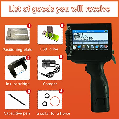 Portable Handheld Inkjet Printer ZK-1680 with 4.3 Inch Touch Screen Quick-Drying Handheld Inkjet Printer (Support 22 Languages Including English, German, French, Japanese, Italian, etc.) CHIKYTECH