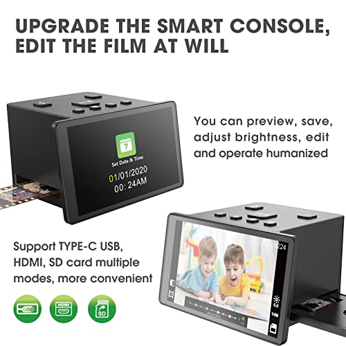 DIGITNOW Film Scanner & Slide Viewer with 5” LCD Screen - Converts 35mm Negatives & Slides to 22MP JPEG Photos