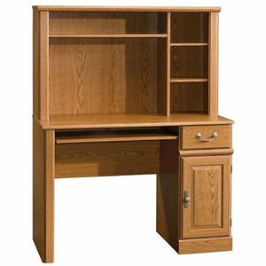 SIDE WINDER Small Computer Desk with Hutch in Carolina Oak