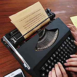 PODEC Vintage Typewriter with Carry Case - Retro Old-Fashioned Manual Typewriter
