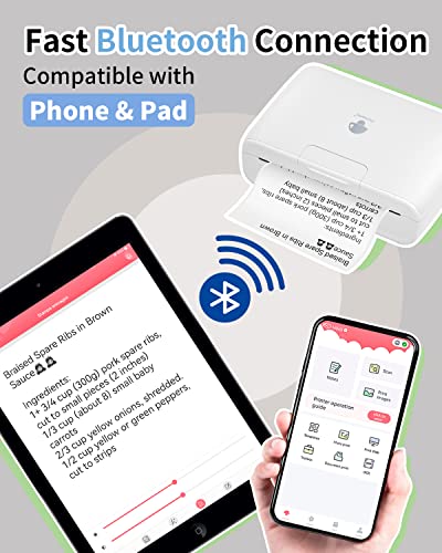 Phomemo M04S Bluetooth Portable Printer-Wireless Thermal Printer, Support 53/80/110mm Printing Width, 300dpi, Compatible for Phones and Pads for Document, Notes, Sticker, Journal