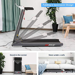 FYC Folding Treadmill for Home Electric Treadmill Exercise Running Machine Portable Compact Treadmill Foldable for Walking Home Gym Fitness Workout Jogging, Free Installation