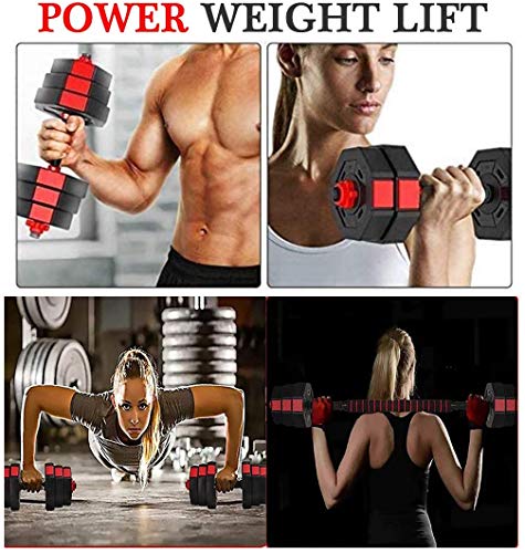 HADST 2020 New 2-in-1 Dumbbells Barbell Sets, Weights 22-66lbs, for Roman Weight Bench Weightlifting, Home Gym Fitness Equipment, Strength Training, for Beginners Professionals (66)