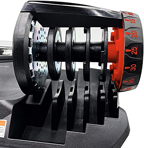 CHLinner Adjustable Dumbbell Weight Strength Training 40KG/90lbs Fitness Equipment Dial System Dumbbell with Handle and Weight Plate for Men Women Bodybuilding Workout Home Gym 1PC