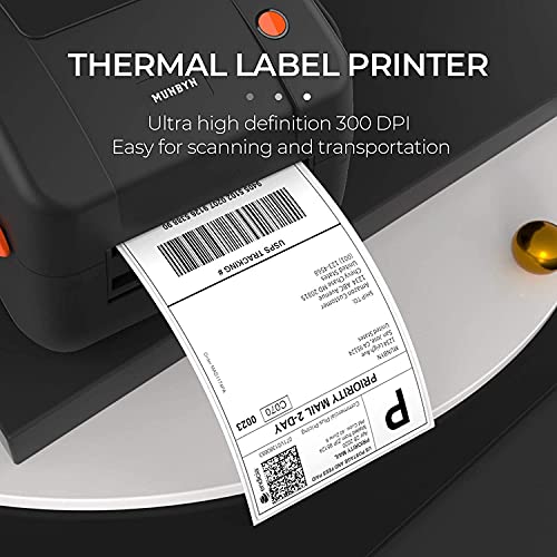MUNBYN Shipping Label Printer, 300 DPI USB Thermal Label Printer Support Amazon Ebay Paypal Etsy Shopify ShipStation UPS USPS FedEx DHL