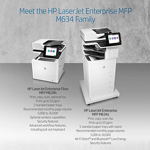 HP LaserJet Enterprise Flow MFP M634h Monochrome Multifunction Duplex Printer (7PS95A)
