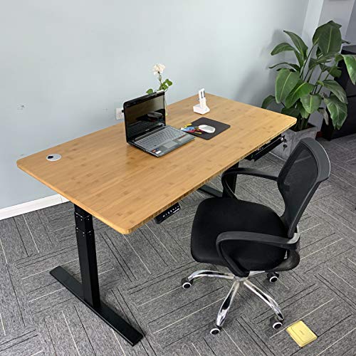 VWINDESK VJ201-S3 Electric Height Adjustable Sitting Standing Desk Frame Only/Sit Stand - Dual Motors 3 Segment Motorized Desk Base Only,Black