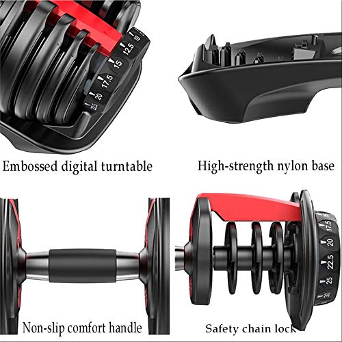 Awishwill Adjustable Dumbbell Set, Adjust Weights Dumbbells(One Pair) 5-52.5 lbs Strength Training Weight Gym Equipment for Man and Women Bodybuild Exercise Fitness Dumbbell