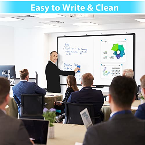 Large Whiteboard for Wall, maxtek 72 x 40 inches Dry Erase Board Magnetic White Board with Marker Tray 1 Eraser 3 Markers 6 Magnets | Foldable Memo Whiteboard for Office Home School