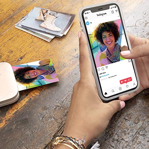HP Sprocket Select Pocket Printer Instant Wireless Photo Printer for Android and iOS, Includes 2.3 x3.4” Zink Photo Paper Sticker (30 Sheets), Protective case and USB Charging Cable with Wall Adapter