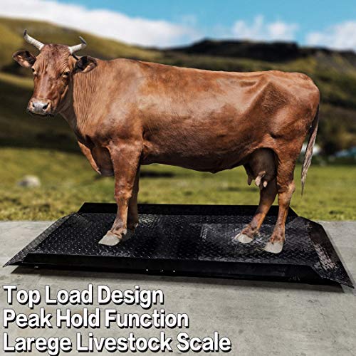 PEC-2KCS Large Livestock Scale for Cattle/Pig/Sheep, 4000x0.5lbs lb Animal Vet Scales Digital Weighing Equipment, Peak Hold Function