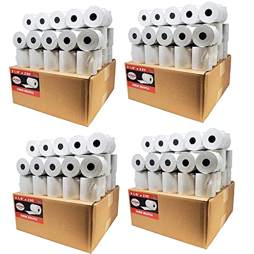 (200 Rolls) 3 1/8 x 230 Thermal Paper Receipt Rolls fits all Clover POS Cash Register Printers, Star Micronics SCP700 TSP100 TSP300 TSP400 TSP500 TSP600 TSP700 TSP2000 CTS300 from BuyRegisterRolls
