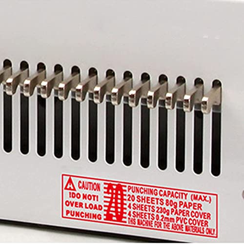 Binding Machine, 3:1 Pitch Wire Square Holes, 20 Sheets Punching/150 Sheets Binding, Sturdy Metal Construction