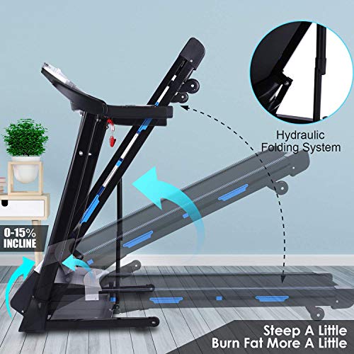 ANCHEER Treadmills for Home, 3.25HP APP Folding Treadmill with Automatic Incline, Walking Running Jogging Machine for Home/Gym Cardio Use