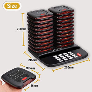 Retekess TD183 Restaurant Pager System, Wireless Paging System, 2624ft Range, 20h Standby, 20 Coaster Pagers