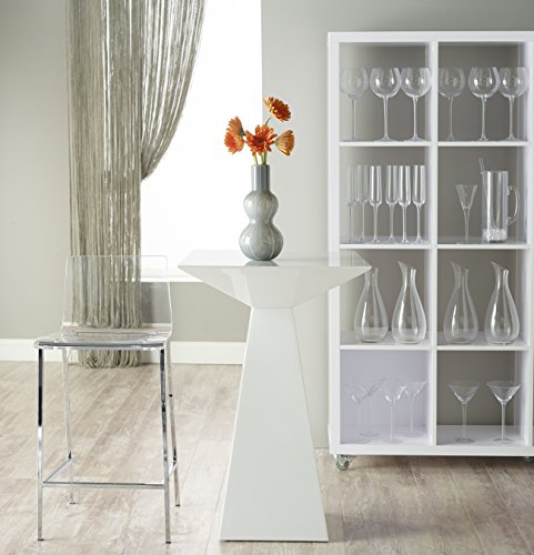 Euro Style Chloe Clear Acrylic Counter  Height Stool with Chromed Base, Set of 2