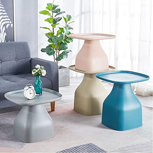 BinOxy Small Square Coffee Table - Yellow, Indoor & Outdoor End Table for Living Room, Bedroom - Ideal Side Table for Snacks & Tea