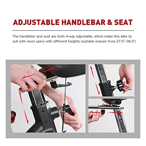 JOROTO X2 Exercise Bike with SPD Pedals Magnetic Resistance Belt Drive Indoor Cycling Spin Bikes Stationary