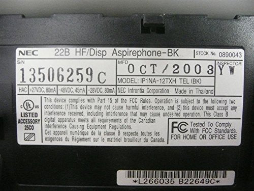 NEC Aspire 22 Button Phone HF/DISP IP1NA-12TXH 0890043 by NEC Aspire