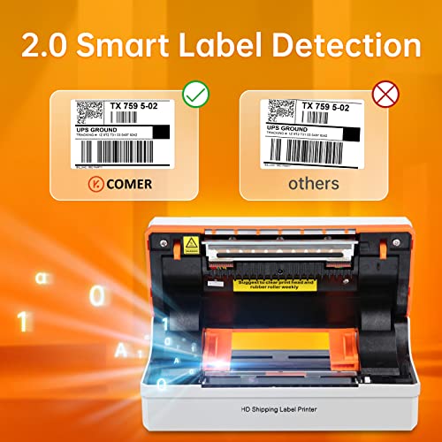 K Comer HD Thermal Shipping Label Printer 300DPI, Direct Thermal 4x6 High-Speed Label Printer, Compatible with Windows and Mac,Supports Multiple Platform Applications