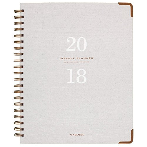 AT-A-GLANCE Weekly / Monthly Planner, January 2018 - January 2019, 8-3/4" x 11", Hardcover, Signature Collection, Gray (YP90512)