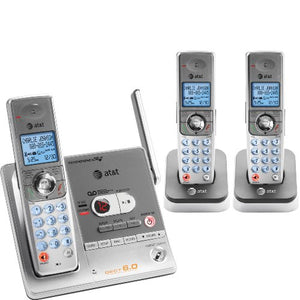 AT&T SL82318 DECT 6.0 Cordless Phone, Silver/Gray, 3 Handsets