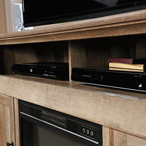 Sauder 423001 Cannery Bridge Media Fireplace Entertainment Center, Accommodates up to a 60" TV Weighing 70 lbs Less, Lintel Oak Finish