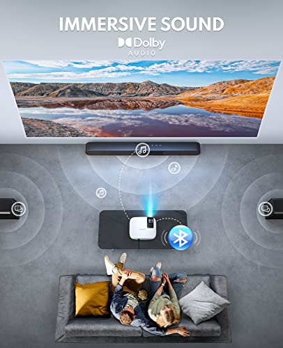 GooDee Full HD 1080P Projector with 5G WiFi, Bluetooth, and 4K Support
