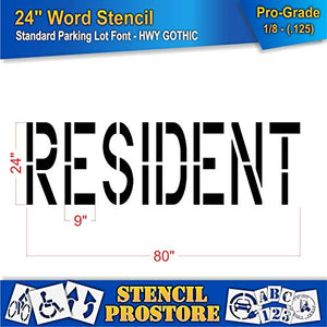 Pavement Marking Stencils - 24 inch Resident Stencil - 24" x 79" x 1/8'' (128 mil) - Pro-Grade
