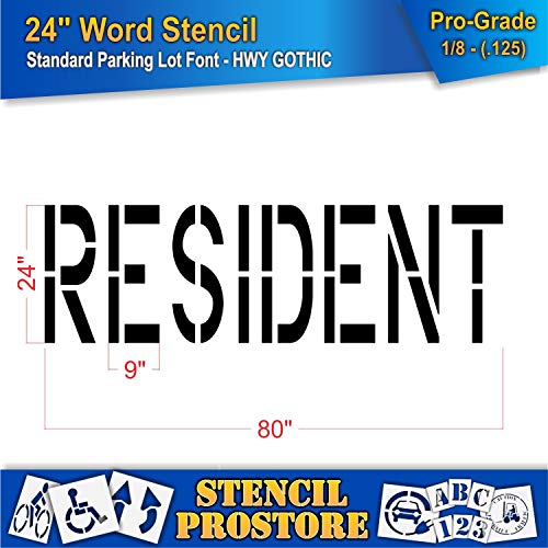 Pavement Marking Stencils - 24 inch Resident Stencil - 24" x 79" x 1/8'' (128 mil) - Pro-Grade