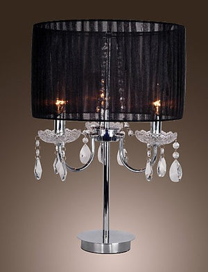 SSBY MAISHANG Comtemporary Crystal 3 - Light Table Light with Farbric Shade Candle Featured , 110-120v