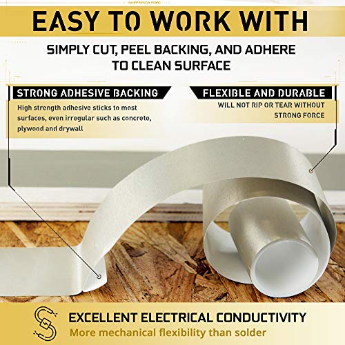 TitanRF Faraday Tape - High-Shielding Conductive Adhesive Tape // Used to Connect TitanRF Fabric Sheets or Seal RF Enclosures (2.5 inch W x 164 feet L)