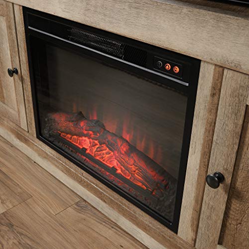 Sauder 423001 Cannery Bridge Media Fireplace Entertainment Center, Accommodates up to a 60" TV Weighing 70 lbs Less, Lintel Oak Finish