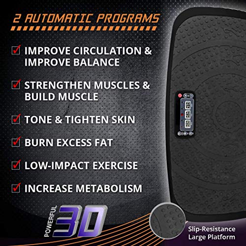 Daiwa Felicity Vitality Plate Vibration Plate Machine - Whole Body Workout 3D Vibration Fitness Platform w/Resistance Bands