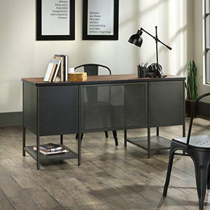 Sauder 420701 Boulevard Cafe Executive Desk, Black & Vintage Oak Finish