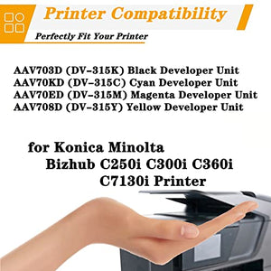 OGLU Compatible Cyan Developer Unit for Konica Minolta DV-315 - Bizhub C250i C300i C360i C7130i [300000 Pages]