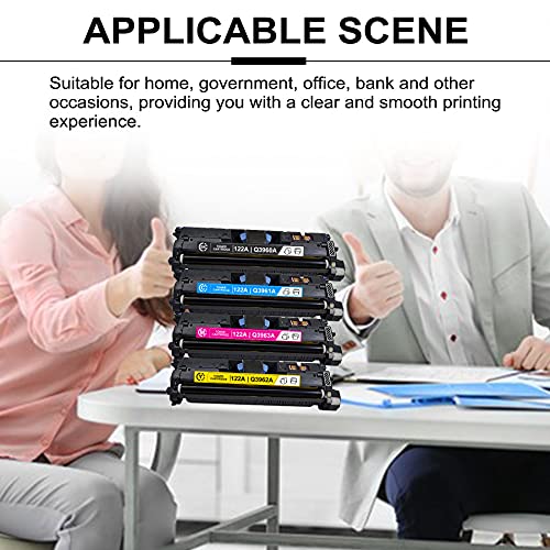 4 Pack (1BK+1C+1M+1Y) 122A | Q3960A Q3961A Q3962A Q3963A Compatible Remanufactured Toner Cartridge Replacement for HP Color 2820 2830 2840 2550n 2550L 2550Ln Printer