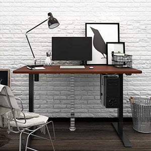 Flexispot 55 x 28 Inches Electric Stand Up Desk Workstation, Whole-Piece Desk Board Home Office Computer Standing Table Height Adjustable Desk (EC1 Classic Black Frame + 55" Mahogany Top)